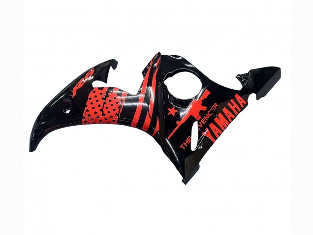 Lojas Carenagem Moto Yamaha YZF R6 2003-2004 - Preto Brilhante Vermelho