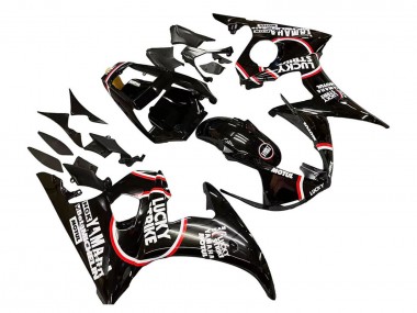 Lojas Carenagens Moto Yamaha YZF R6 2003-2004 - Preto Brilhante Vermelho Branco Lucky Strike Motul