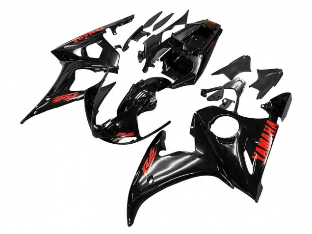 Lojas Carenagens Moto Yamaha YZF R6 2003-2004 - Preto Brilhante Vermelho
