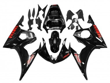 Lojas Carenagens Moto Yamaha YZF R6S 2006-2009 - Preto Brilhante Vermelho