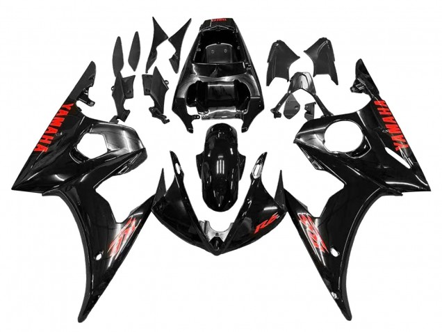 Lojas Carenagens Moto Yamaha YZF R6S 2006-2009 - Preto Brilhante Vermelho