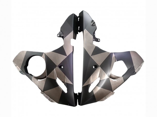 Lojas Carenagens Moto Yamaha YZF R6 2003-2004 - Cinzento Preto Fosco Geometric
