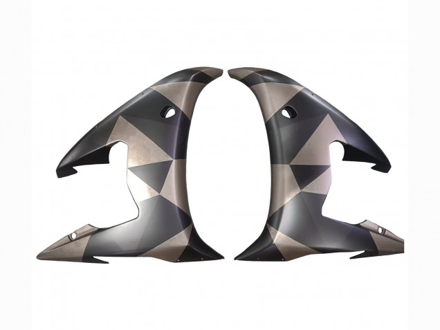 Lojas Carenagens Moto Yamaha YZF R6S 2006-2009 - Cinzento Preto Fosco Geometric