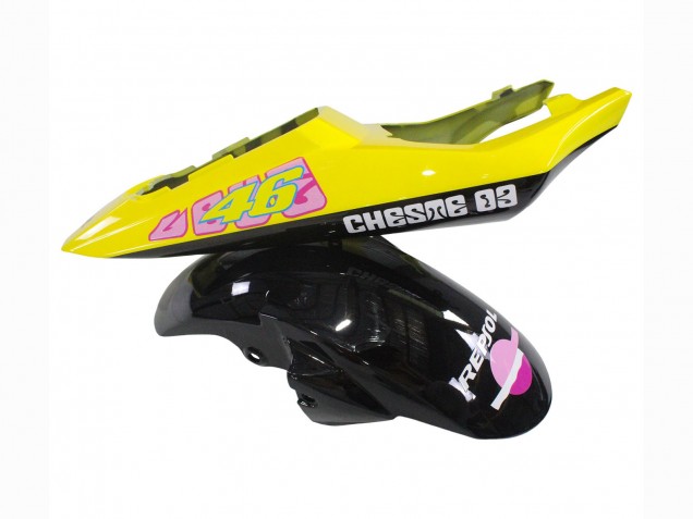 Lojas Carenagens Moto Yamaha YZF R6 2003-2004 - Amarelo Rosa Preto Brilhante Rossi Repsol 46