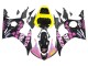 Lojas Carenagens Moto Yamaha YZF R6S 2006-2009 - Amarelo Rosa Preto Brilhante Rossi Repsol 46