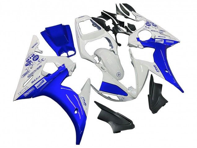 Lojas Carenagens Moto Yamaha YZF R6S 2006-2009 - Branco Azul GYTR