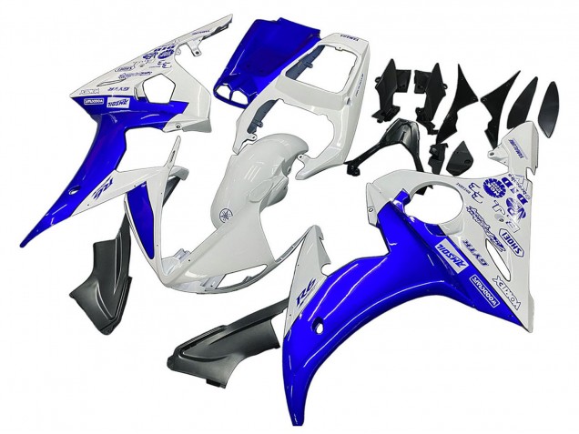 Lojas Carenagens Moto Yamaha YZF R6S 2006-2009 - Branco Azul GYTR