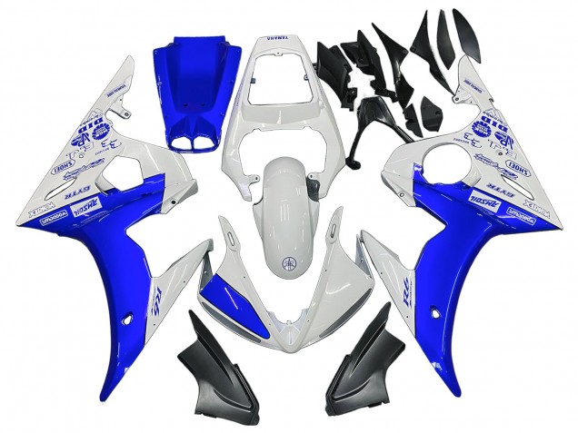 Lojas Carenagens Moto Yamaha YZF R6S 2006-2009 - Branco Azul GYTR