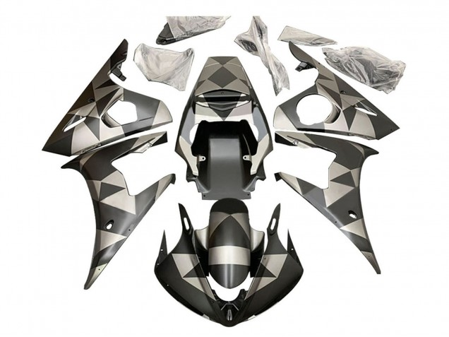 Lojas Carenagens Moto Yamaha YZF R6S 2006-2009 - Preto Vermelho Geometric