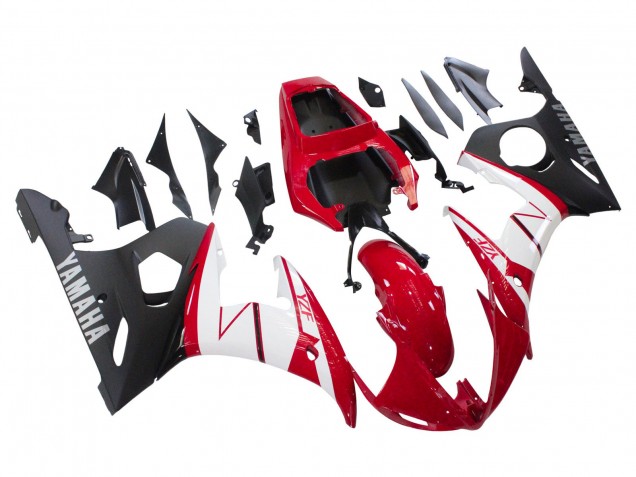 Lojas Carenagens Moto Yamaha YZF R6S 2006-2009 - Vermelho Branco Preto Fosco