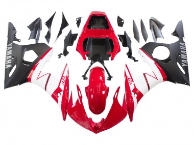Lojas Carenagens Moto Yamaha YZF R6S 2006-2009 - Vermelho Branco Preto Fosco