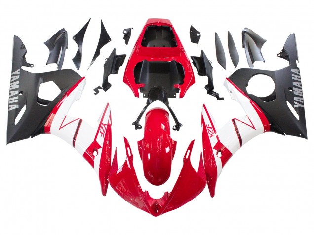 Lojas Carenagens Moto Yamaha YZF R6S 2006-2009 - Vermelho Branco Preto Fosco