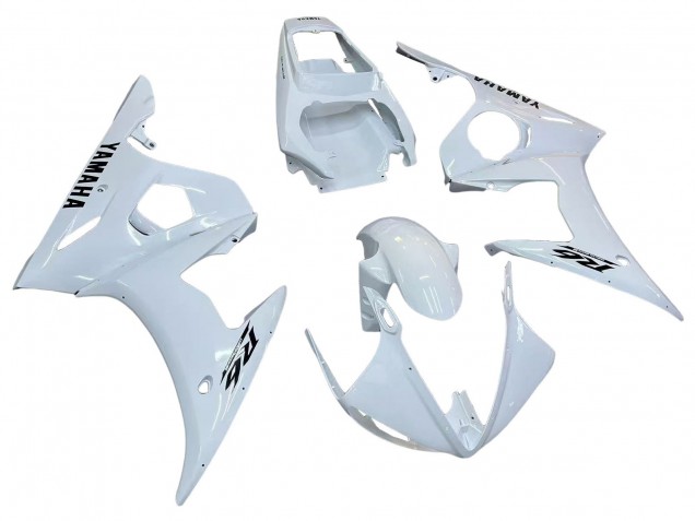 Lojas Carenagens Moto Yamaha YZF R6 2003-2004 - Branco Preto Decalques