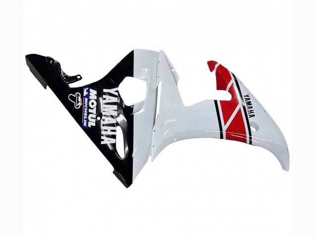 Lojas Carenagens Moto Yamaha YZF R6S 2006-2009 - Branco Vermelho Preto Brilhante Motul