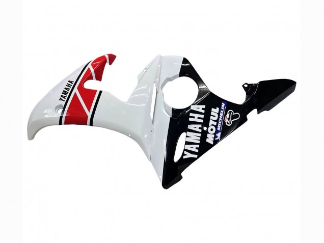 Lojas Carenagens Moto Yamaha YZF R6S 2006-2009 - Branco Vermelho Preto Brilhante Motul
