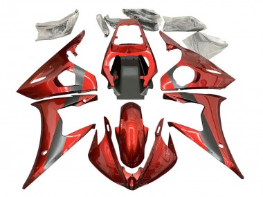 Lojas Carenagens Moto Yamaha YZF R6S 2006-2009 - Vermelho Preto Fosco