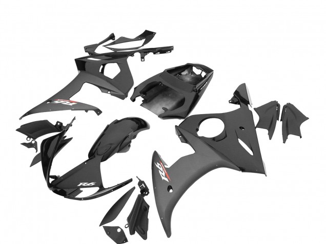 Lojas Carenagens Moto Yamaha YZF R6S 2006-2009 - Preto Brilhante Preto Fosco