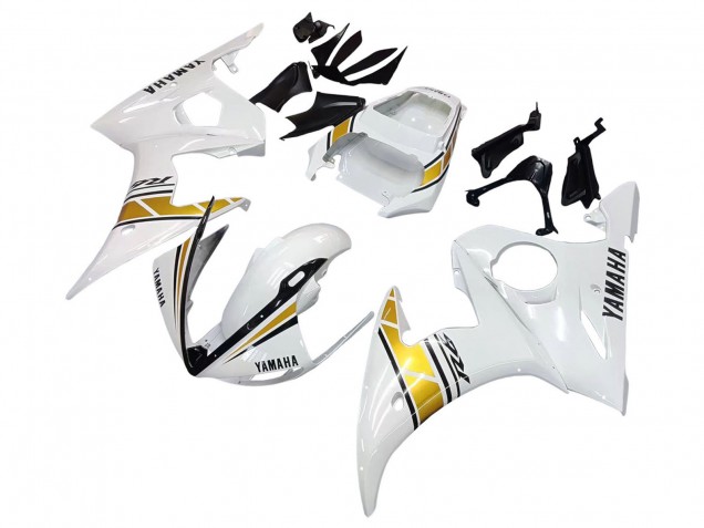 Lojas Carenagens Moto Yamaha YZF R6S 2006-2009 - Branco Ouro