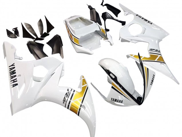 Lojas Carenagens Moto Yamaha YZF R6S 2006-2009 - Branco Ouro