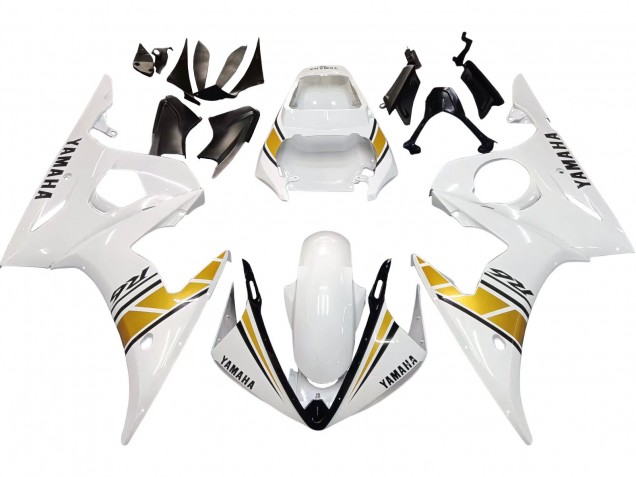 Lojas Carenagens Moto Yamaha YZF R6S 2006-2009 - Branco Ouro