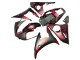 Lojas Carenagens Moto Yamaha YZF 600 R6 2005 - Preto Fosco Vermelho Geometric