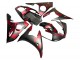 Lojas Carenagens Moto Yamaha YZF 600 R6 2005 - Preto Fosco Vermelho Geometric