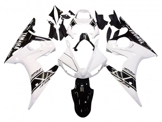 Lojas Carenagens Moto Yamaha YZF 600 R6 2005 - Branco Preto