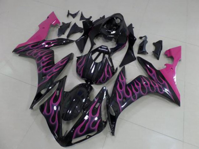 Lojas Carenagens Moto Yamaha YZF R1 2004-2006 - Preto Brilhante Rosa Chama
