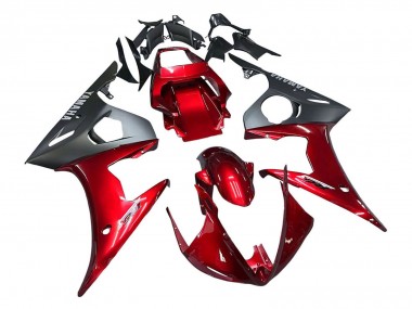 Lojas Kits Carenagem Moto Yamaha YZF 600 R6 2005 - Vermelho Preto Fosco