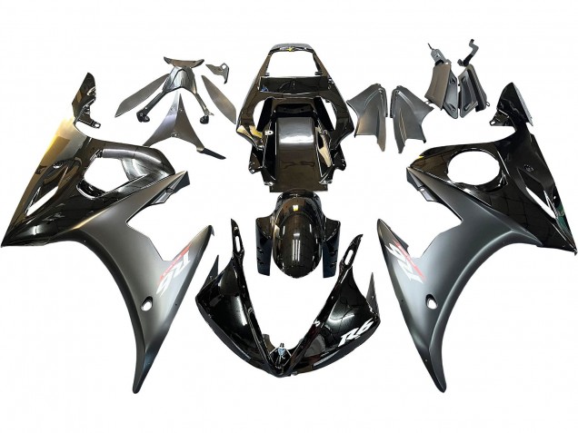 Lojas Carenagens Moto Yamaha YZF 600 R6 2005 - Preto Brilhante Preto Fosco Ouro