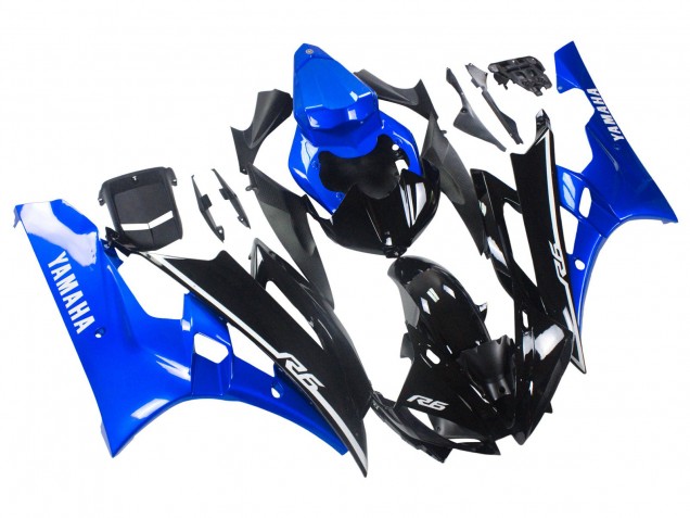 Lojas Carenagens Moto Yamaha YZF 600 R6 2006-2007 - Azul Preto Brilhante