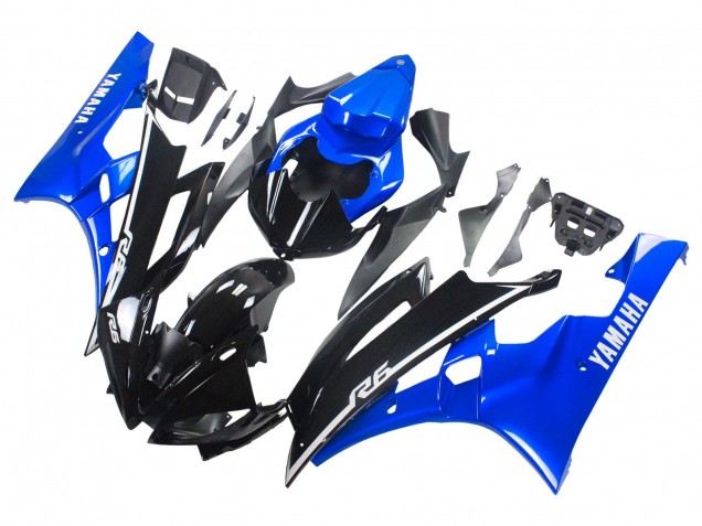 Lojas Carenagens Moto Yamaha YZF 600 R6 2006-2007 - Azul Preto Brilhante