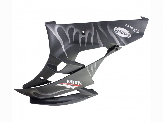 Lojas Carenagens Moto Yamaha YZF 600 R6 2006-2007 - Preto Fosco Prata Chama