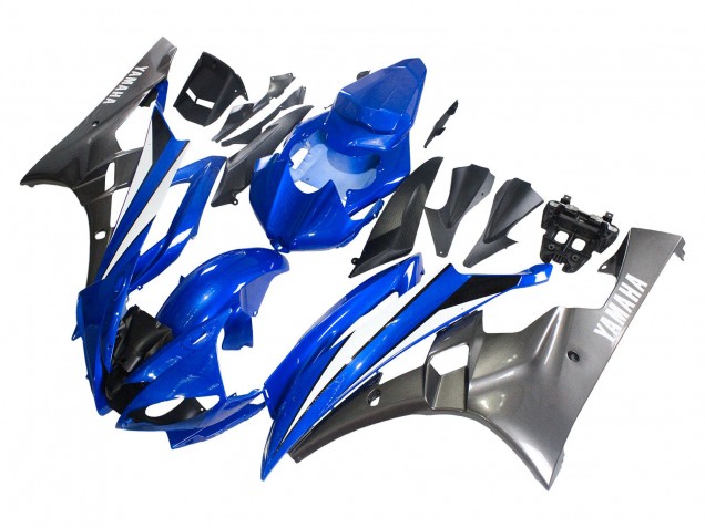 Lojas Carenagens Moto Yamaha YZF 600 R6 2006-2007 - Azul Branco Preto Brilhante