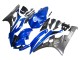 Lojas Carenagens Moto Yamaha YZF 600 R6 2006-2007 - Azul Branco Preto Brilhante