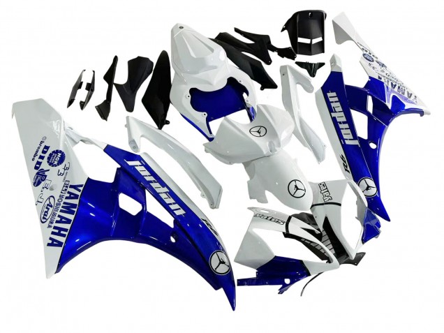 Lojas Carenagens Moto Yamaha YZF 600 R6 2006-2007 - Branco Azul Jordan