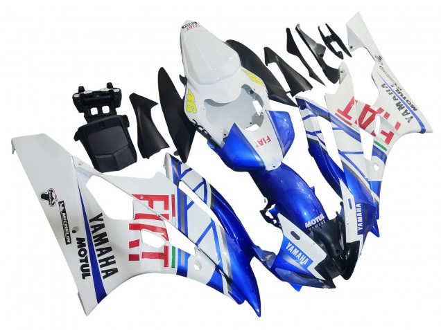 Lojas Carenagens Moto Yamaha YZF 600 R6 2006-2007 - Branco Azul Vermelho Fiat Motul Michelin