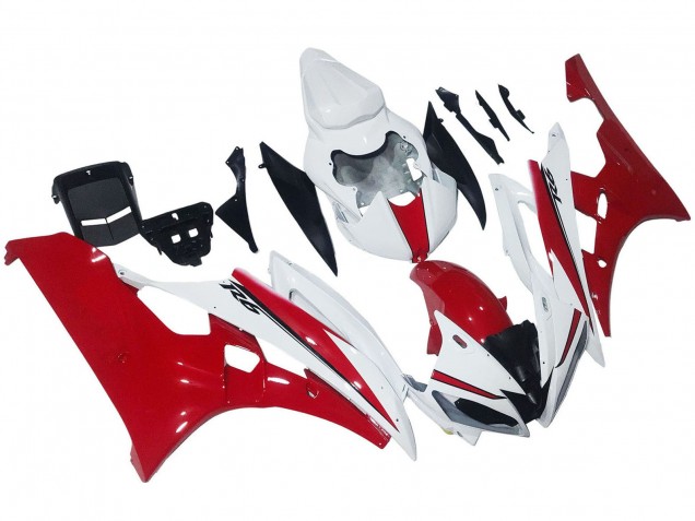 Lojas Carenagens Moto Yamaha YZF 600 R6 2006-2007 - Branco Vermelho