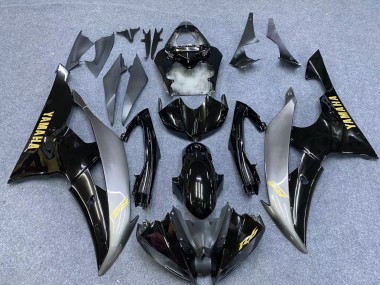 Lojas Carenagens Moto Yamaha YZF 600 R6 2006-2007 - Prata Preto Brilhante Ouro Decalques