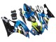 Lojas Carenagens Moto Yamaha YZF 600 R6 2006-2007 - Azul Verde Néon Preto Tubarão