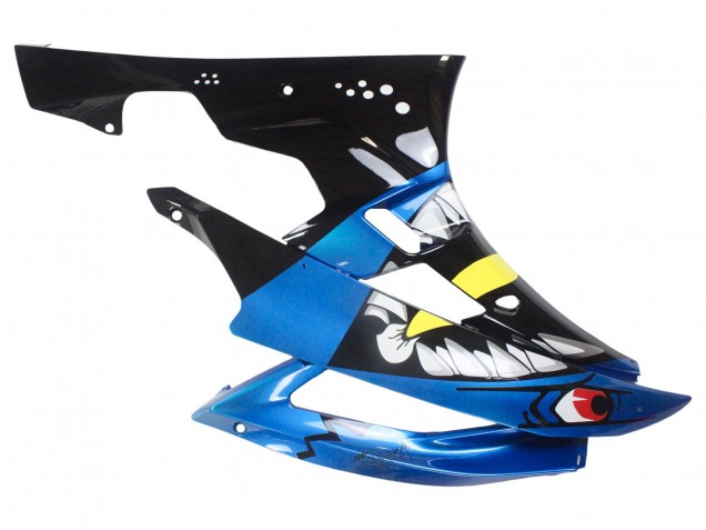 Lojas Carenagens Moto Yamaha YZF 600 R6 2006-2007 - Azul Verde Néon Preto Tubarão