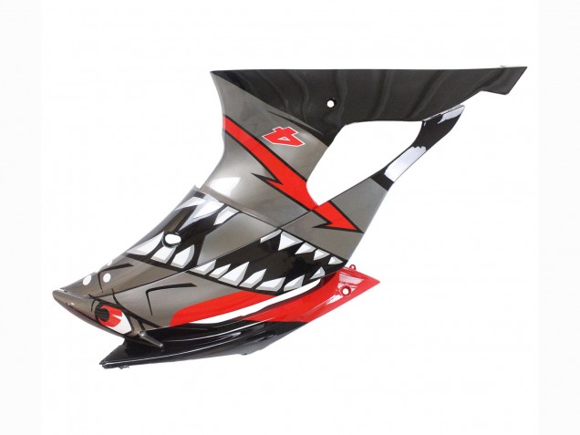 Lojas Carenagens Moto Yamaha YZF 600 R6 2008-2016 - Prata Preto Vermelho Tubarão 4