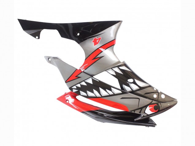 Lojas Carenagens Moto Yamaha YZF 600 R6 2008-2016 - Prata Preto Vermelho Tubarão 4