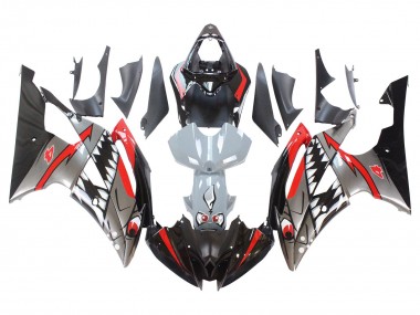 Lojas Carenagens Moto Yamaha YZF 600 R6 2008-2016 - Prata Preto Vermelho Tubarão 4