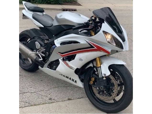 Lojas Carenagens Moto Yamaha YZF 600 R6 2008-2016 - Branco Vermelho