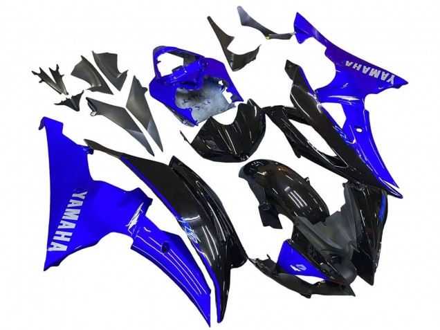 Lojas Carenagens Moto Yamaha YZF 600 R6 2008-2016 - Azul Preto Brilhante