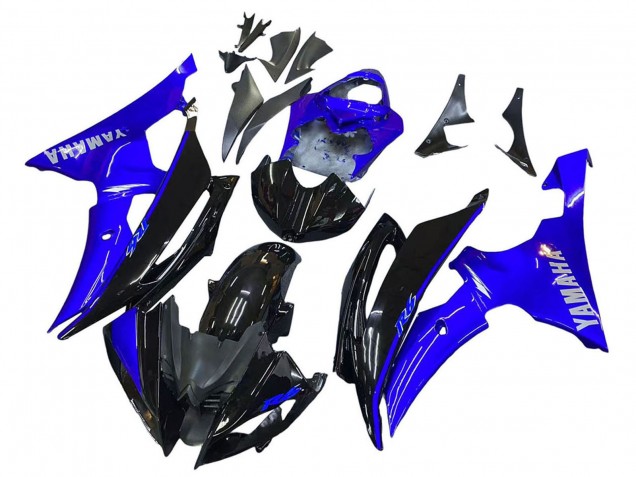 Lojas Carenagens Moto Yamaha YZF 600 R6 2008-2016 - Azul Preto Brilhante