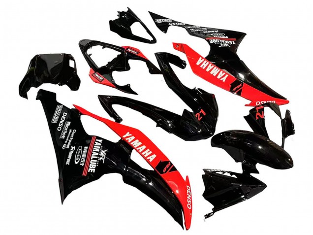 Lojas Carenagens Moto Yamaha YZF 600 R6 2008-2016 - Vermelho Preto Brilhante DENSO Yamalube 21