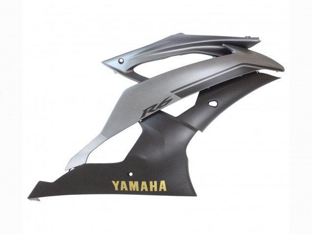 Lojas Carenagens Moto Yamaha YZF 600 R6 2008-2016 - Cinzento Preto Fosco Ouro Decalques