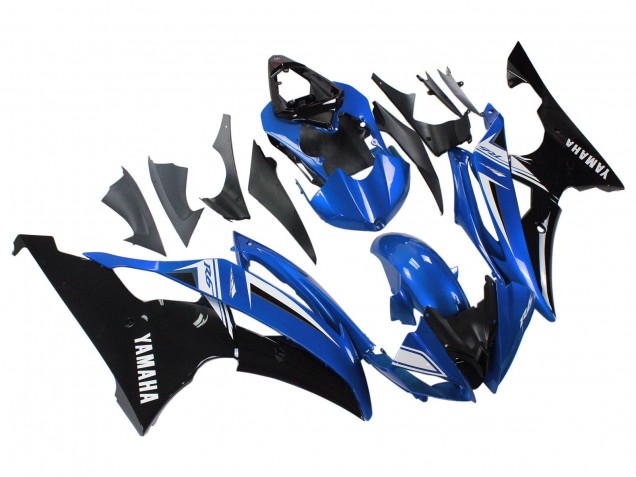 Lojas Carenagens Moto Yamaha YZF 600 R6 2008-2016 - Branco Azul Preto Brilhante